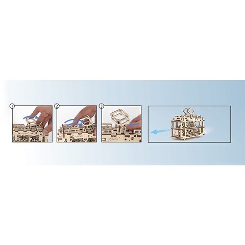 Механический 3D-пазл UGEARS Трамвайчик Превью 11
