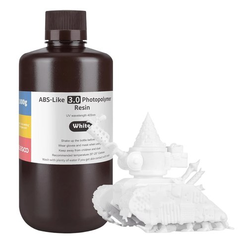 Фотополімерна смола для 3D-принтера ELEGOO ABS-подібна 3.0, White, 1 кг Прев'ю 1