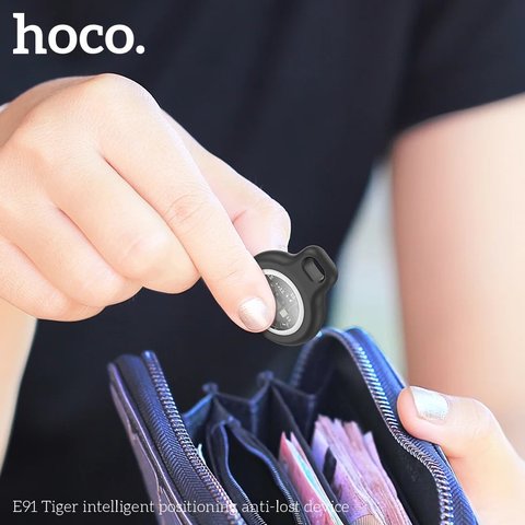 Розумний брелок для пошуку Hoco E91, GPS-трекер, чорний, білий, AirTag, #6942007618915 Прев'ю 3