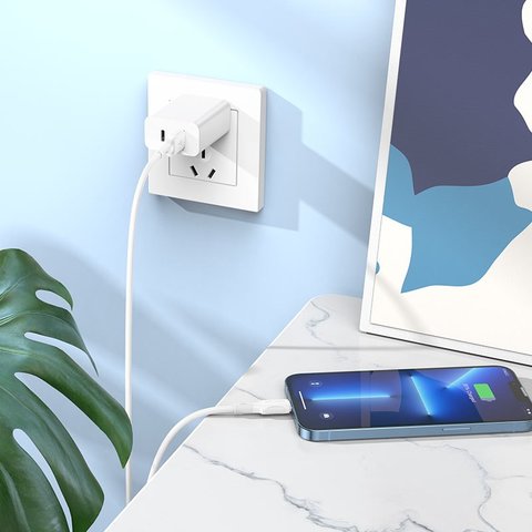 USB кабель Borofone BX80, USB тип-A, Lightning, 100 см, 2,4 А, белый, #6974443385199 Превью 2