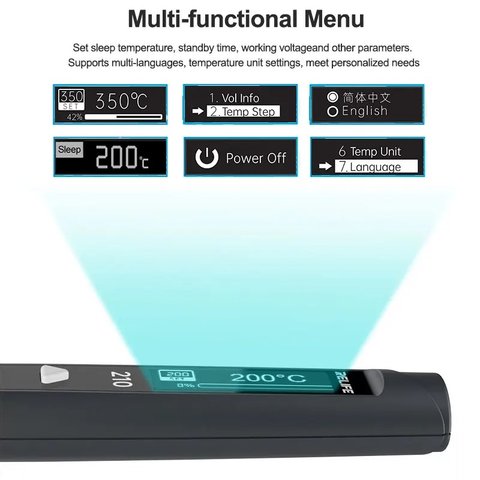 Паяльник RELIFE 210, 60 Вт, USB тип-C, портативний, PD Прев'ю 4