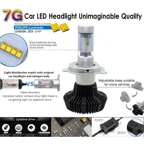 Набор светодиодного головного света UP-7HL-H13W-4000Lm (H13, 4000 лм, холодный белый) Превью 2