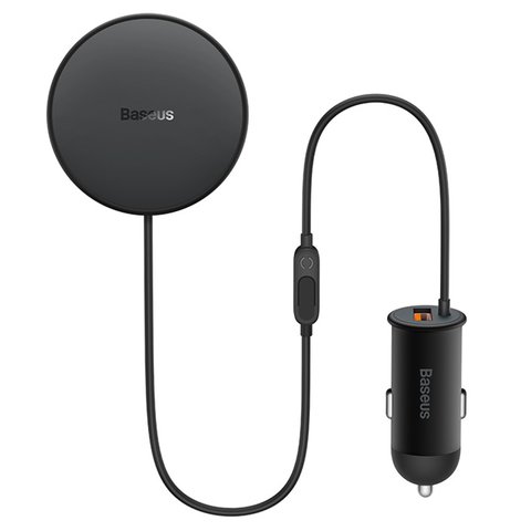 Cargador Baseus CW01 Magnetic, negro, con el botón, con cable, 40 W, 1 puerto, 12-24 V, #SUCX040001 Vista previa  1
