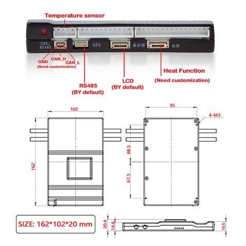 BMS Controller JIKONG JK-BD6A20S20P, (200 A, for LiFePO4/Li-ion/LTO batteries) Preview 4