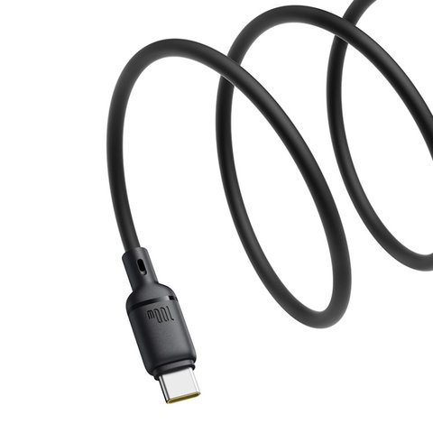 USB Cable Baseus Silky, (2xUSB type-C, 100 cm, 100 W, black, silicone) #P10377704113-00 Preview 1