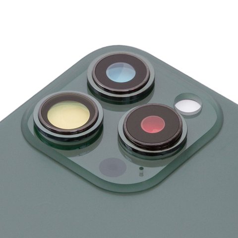Housing Back Cover compatible with iPhone 13 Pro, (green, with camera lens, alpine Green, small hole) Preview 1