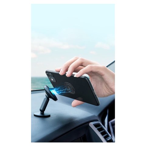 Soporte Baseus Invisible, base pegante, anillos, gris, metal, #SUYB-0A Vista previa  1