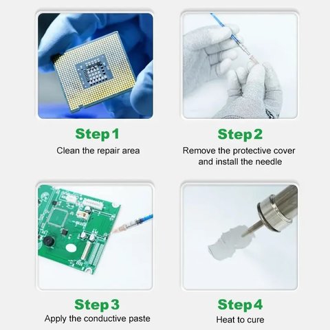 Barniz conductivo RELIFE HW31, 0,5 ml, silver conductive paint Vista previa  6