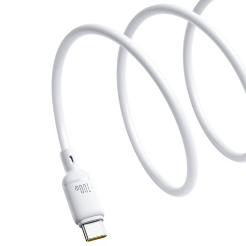 USB кабель Baseus Silky, USB тип-C, USB тип-A, 100 см, 100 Вт, білий, силіконовий, #P10377703213-00 Прев'ю 2